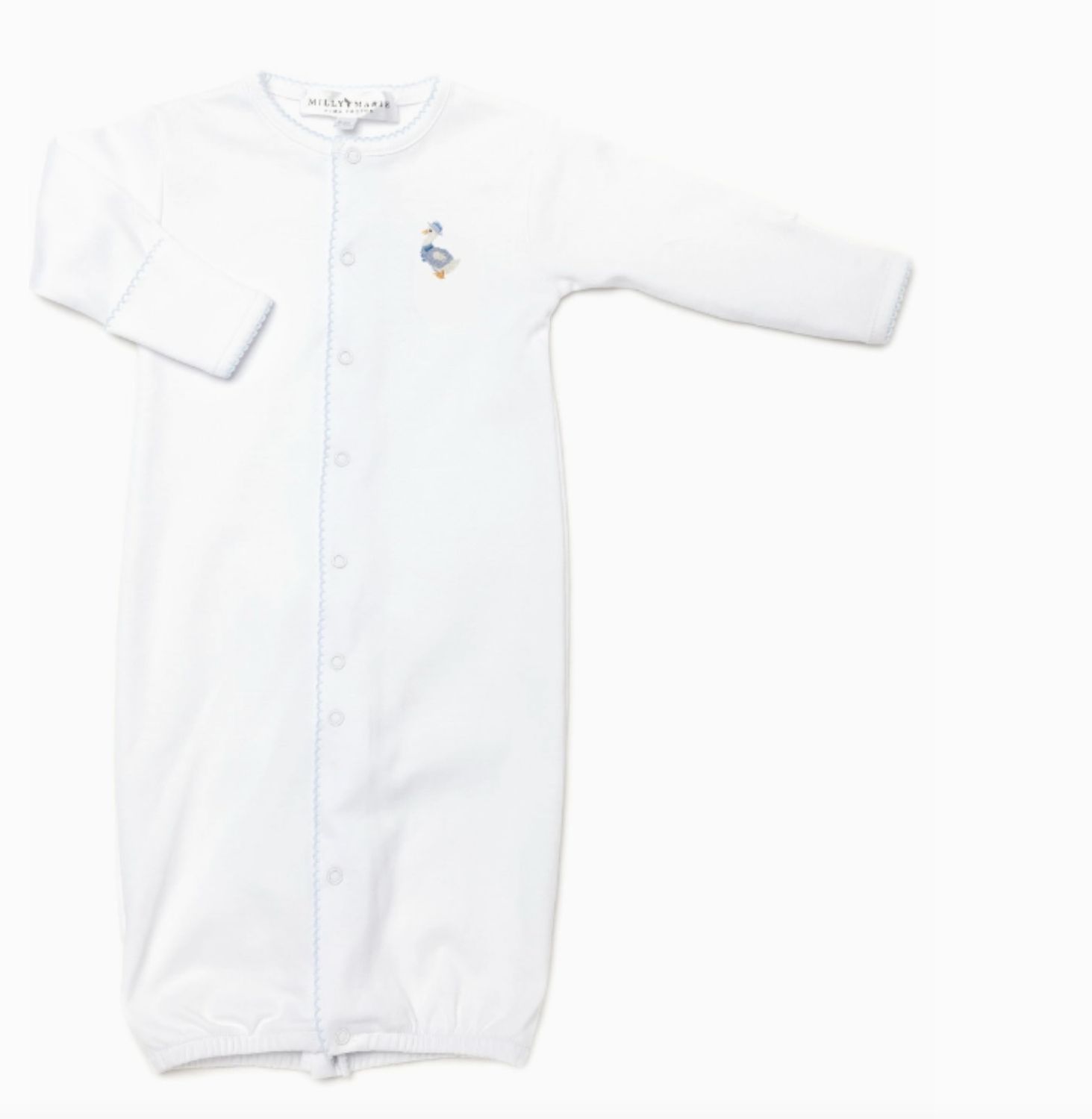 Papa Goose Pima Converter Gown White NB