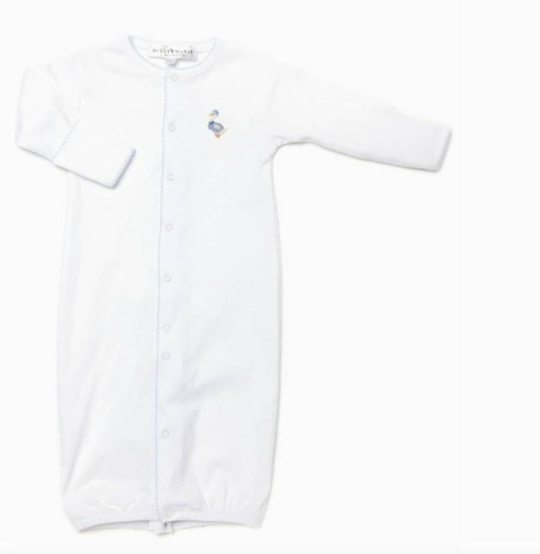 Papa Goose Pima Converter Gown White NB
