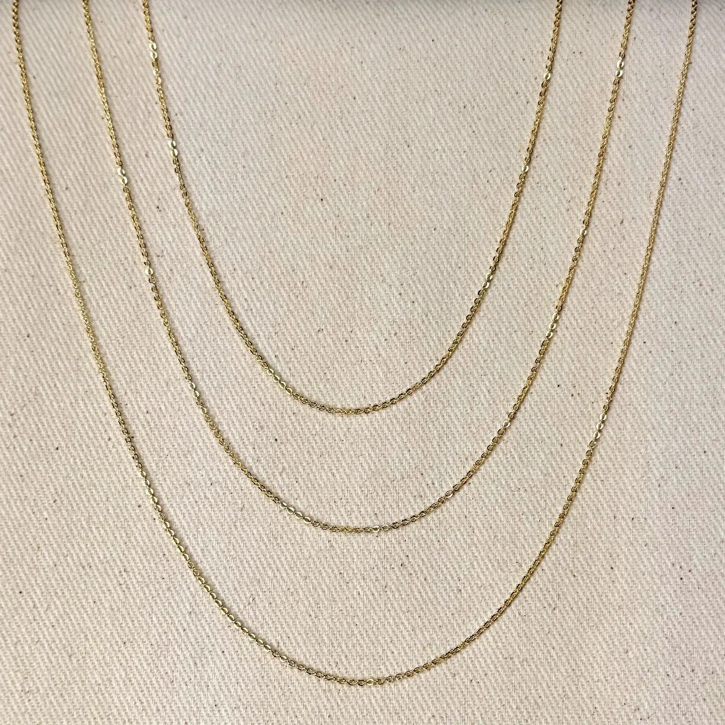 18k Gold Filled 1.45mm Cable Chain  - 18 inches