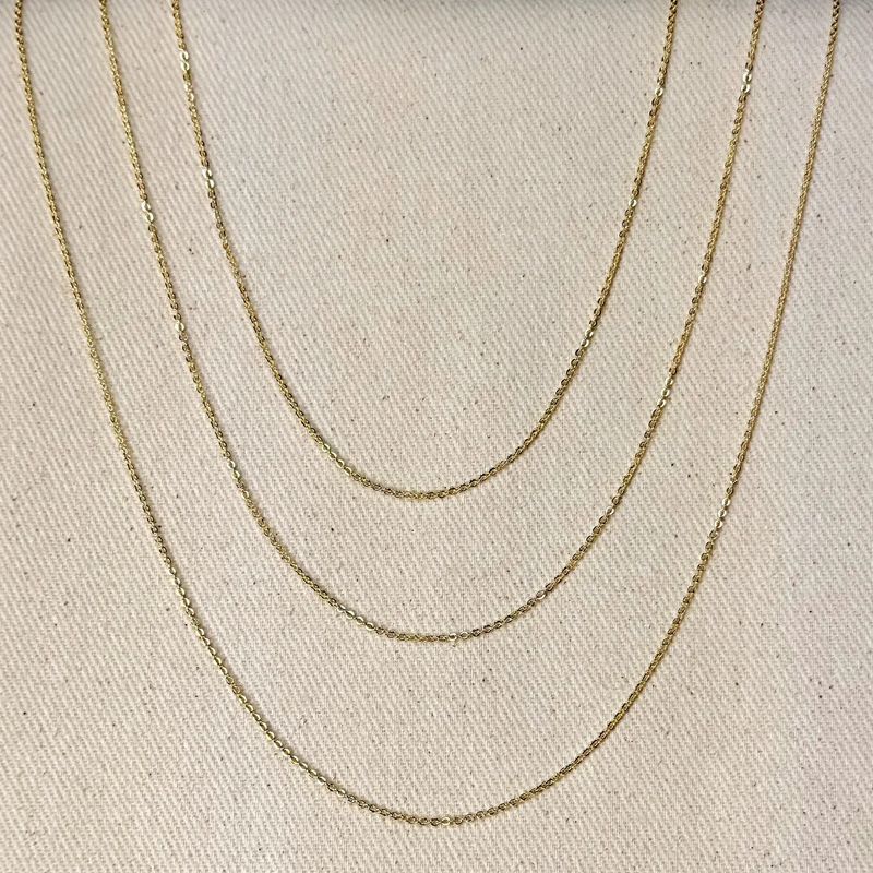 18k Gold Filled 1.45mm Cable Chain  - 18 inches
