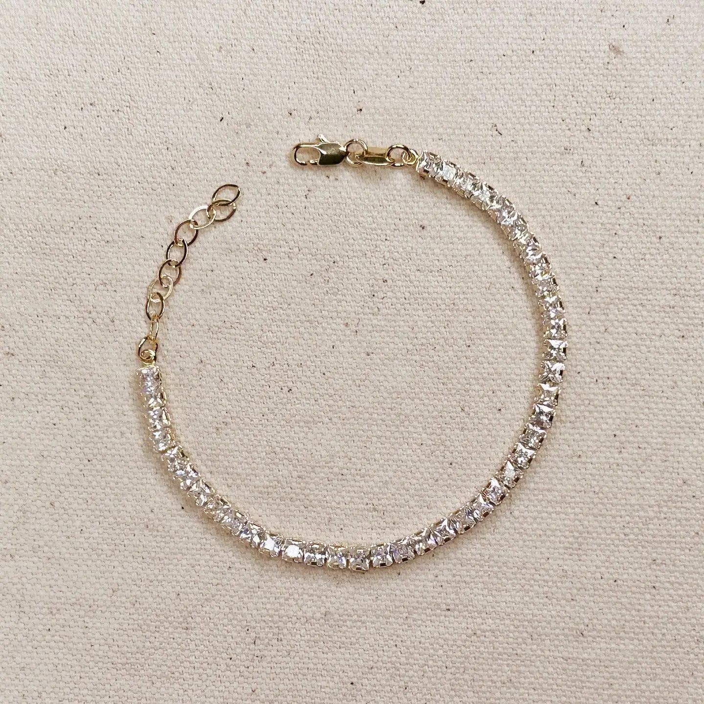 18k Gold Filled 3mm Cz Tennis Bracelet