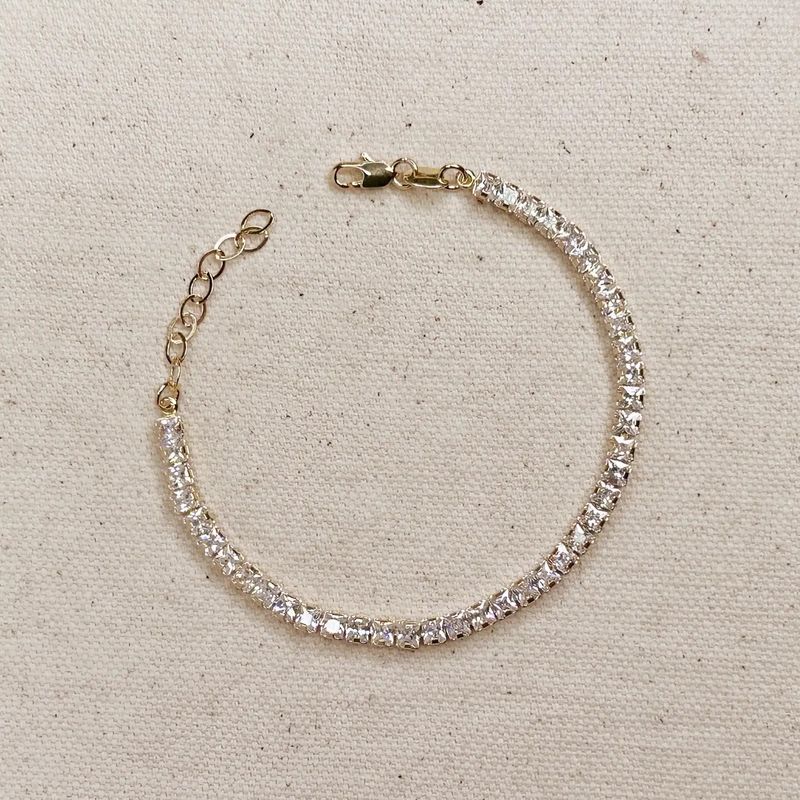 18k Gold Filled 3mm Cz Tennis Bracelet