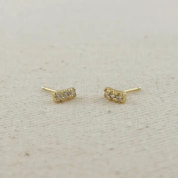 18k Gold Filled Mini Cz Stud Earrings