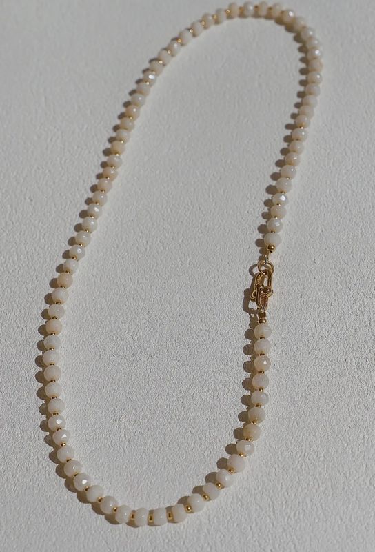 White Silverite Beaded Necklace