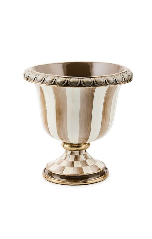 Mocha Stripe Tabletop Urn