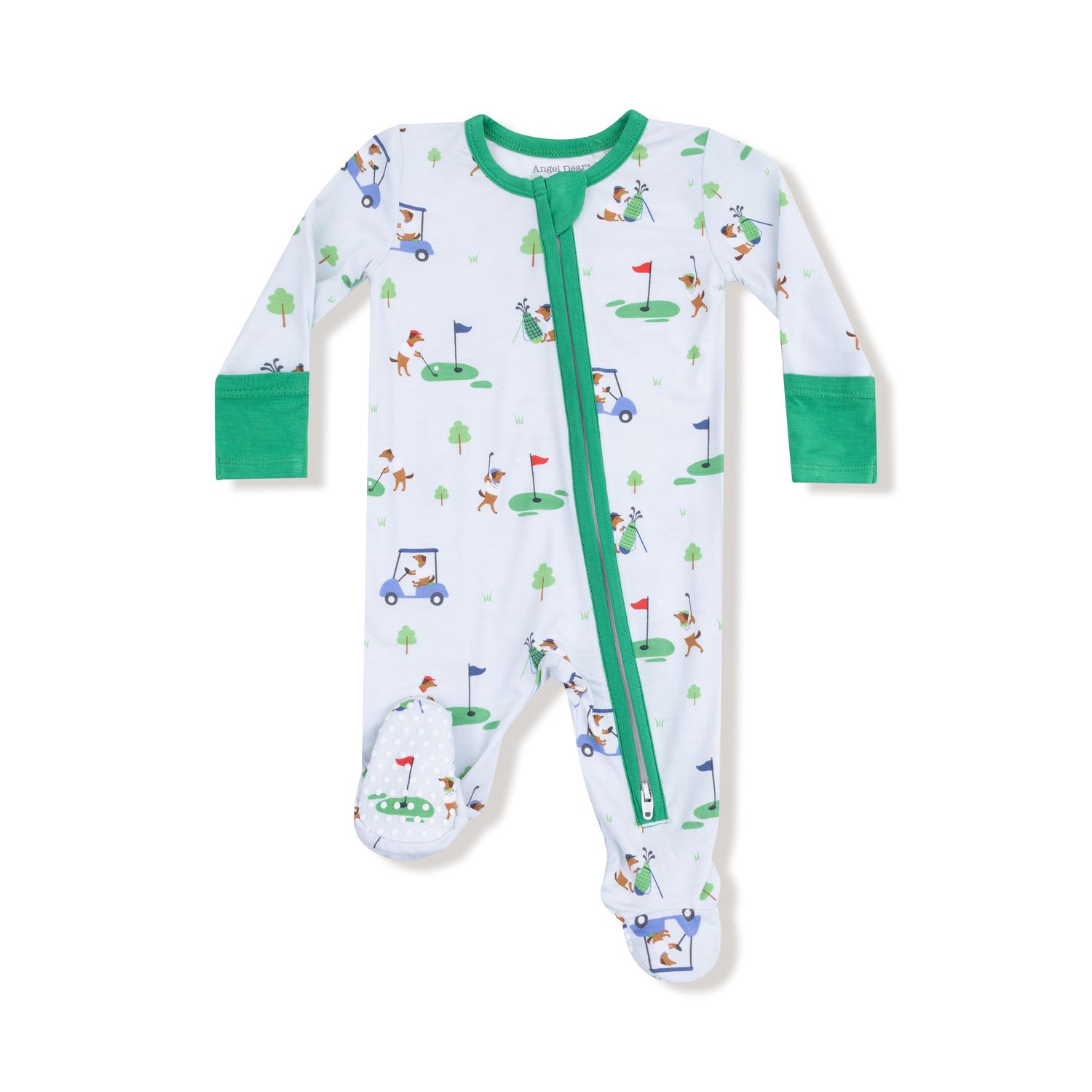 Dog Gone Golf Blue 2 Way Zipper Footie