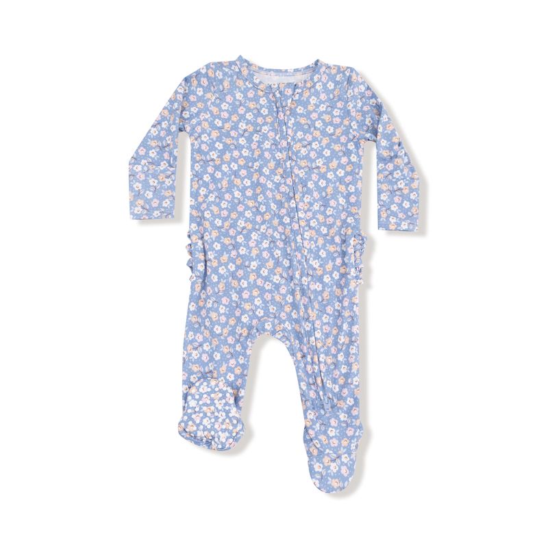 Country Calico - 2 Way Zipper Ruffle Back Footie