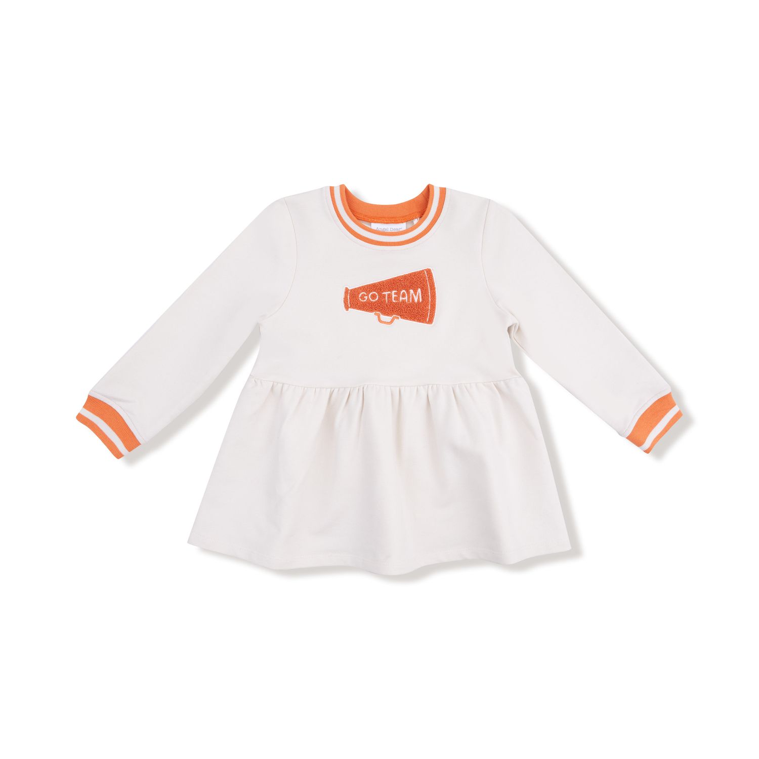 Orange French Terry Dress W/ Go Team Patch
