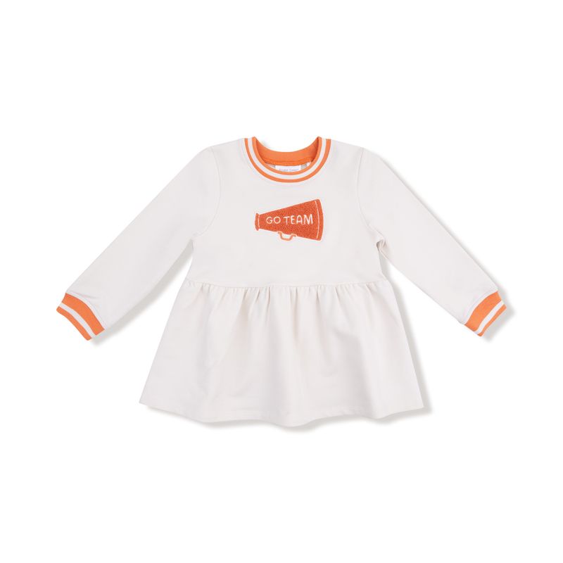 Orange French Terry Dress W/ Go Team Patch