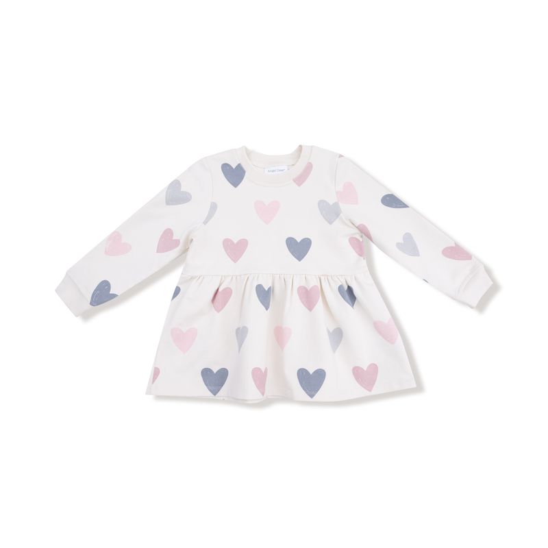 Heart Terry Drop Waist Dress