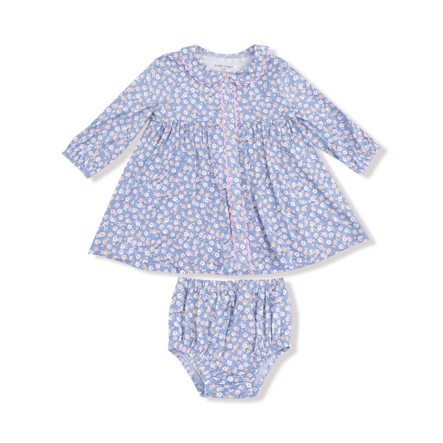Country Calico Jill Dress L/s With Ric Rac Detail