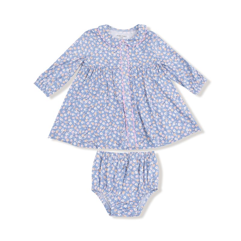 Country Calico Jill Dress L/s With Ric Rac Detail