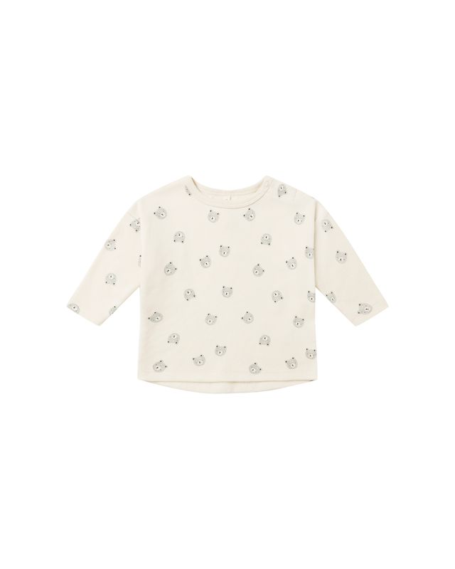Natural &amp; Gray Bear Sweat Set