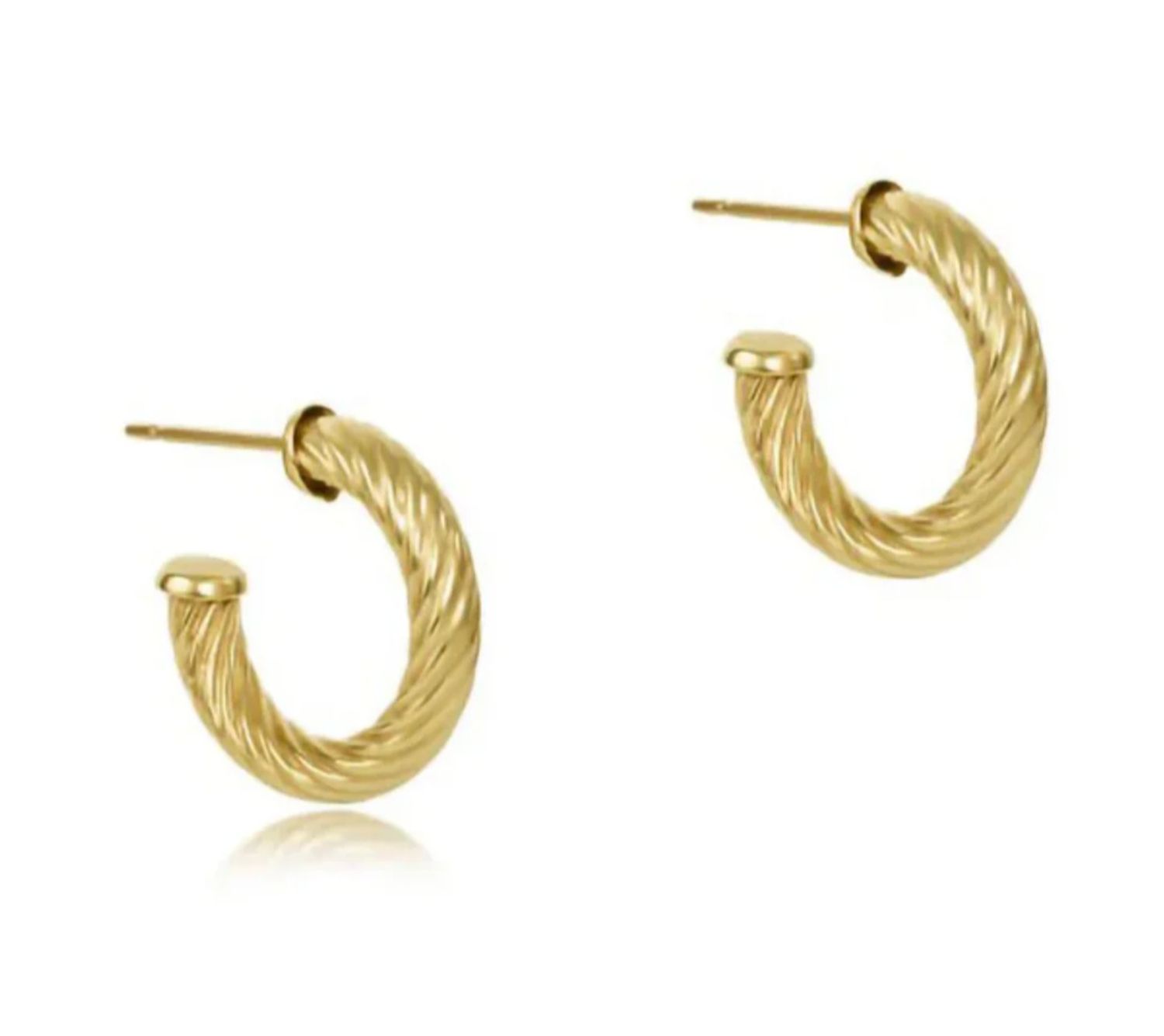 Round Gold Hoop .5 Textured