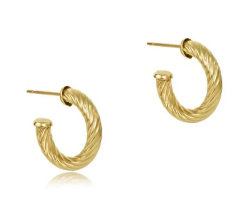 Round Gold Hoop .5 Textured