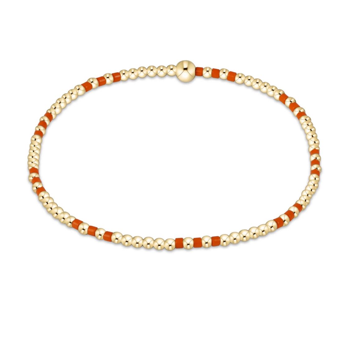 Hope Joy 2mm Bead Bracelet- Orange