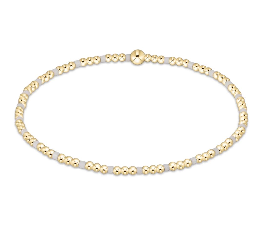 Hope Sincerity 2mm Bead Bracelet - White