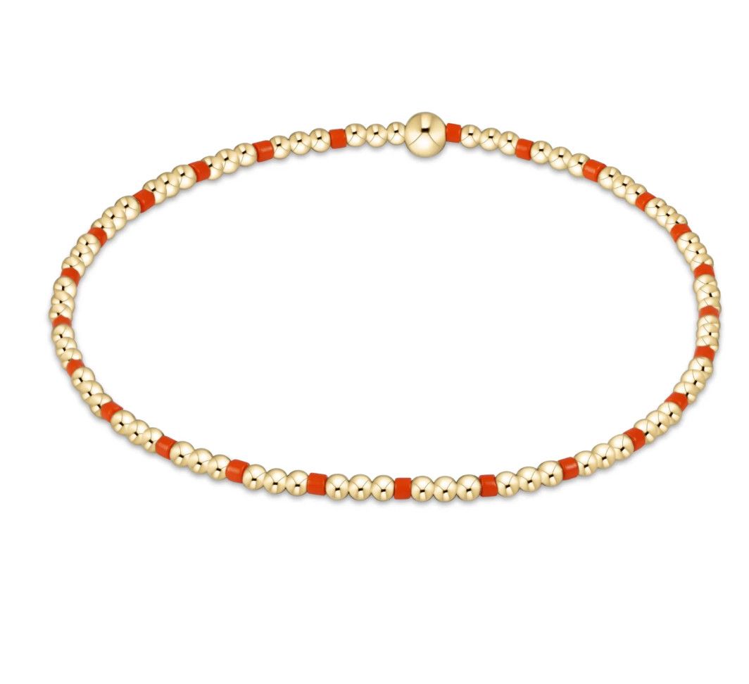 Hope Sincerity 2mm Bead Bracelet- Orange