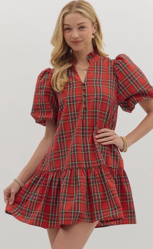 Red Plaid Dress