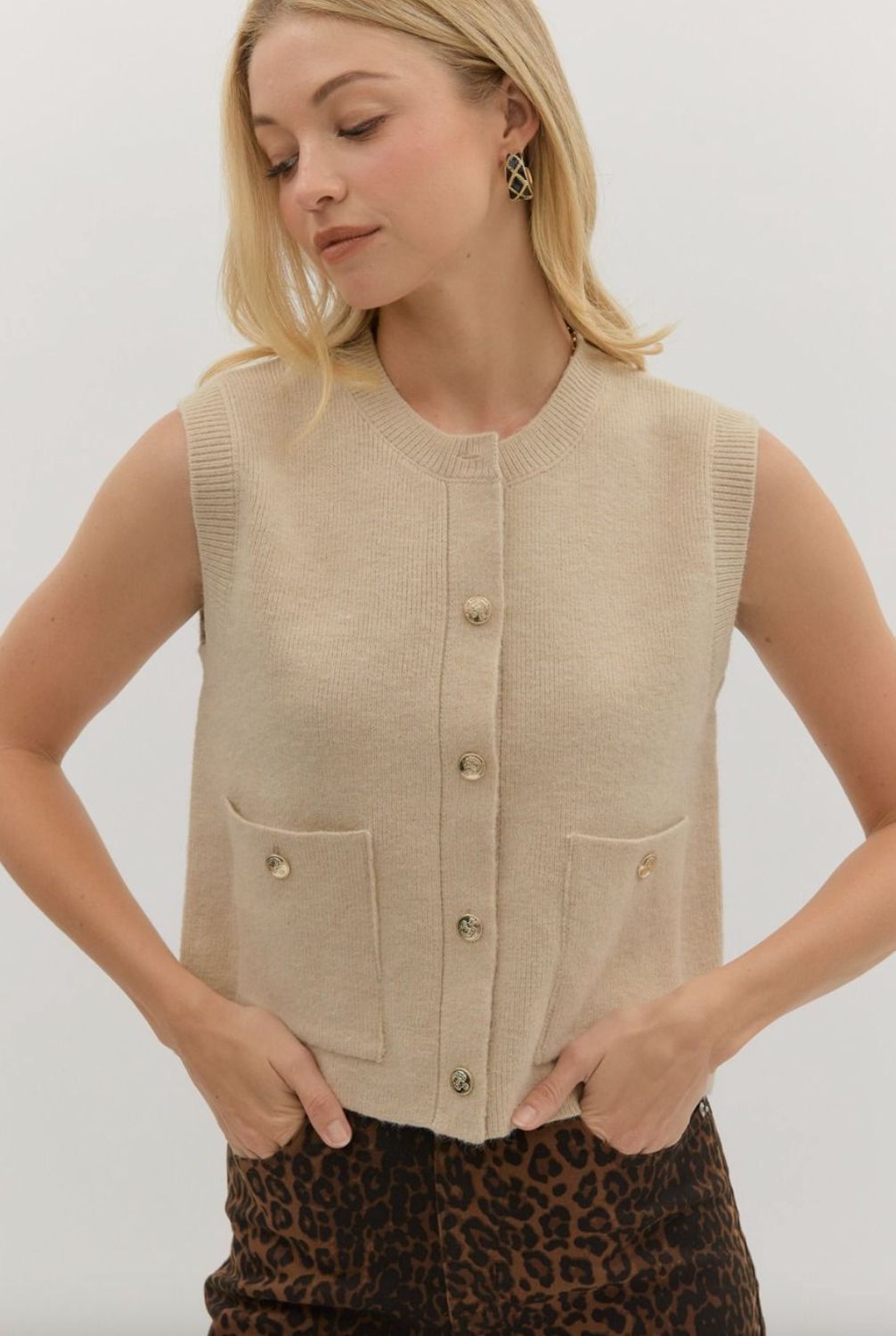 Ecru Sleeveless Top