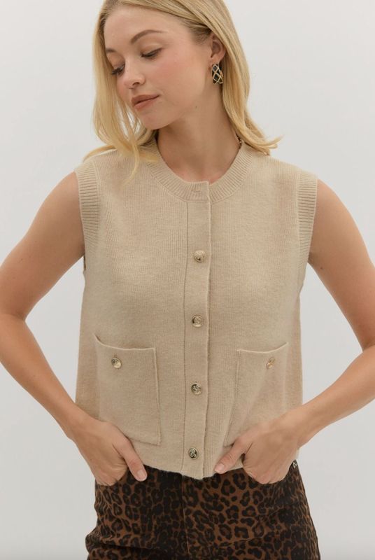 Ecru Sleeveless Top