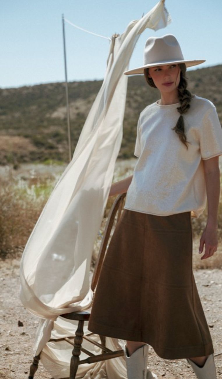 Suede Camel Skirt