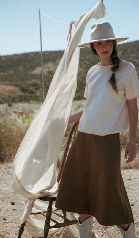 Suede Camel Skirt