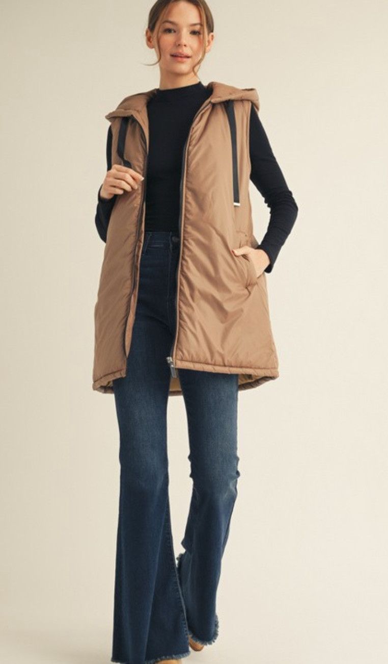 Taupe Puff Vest