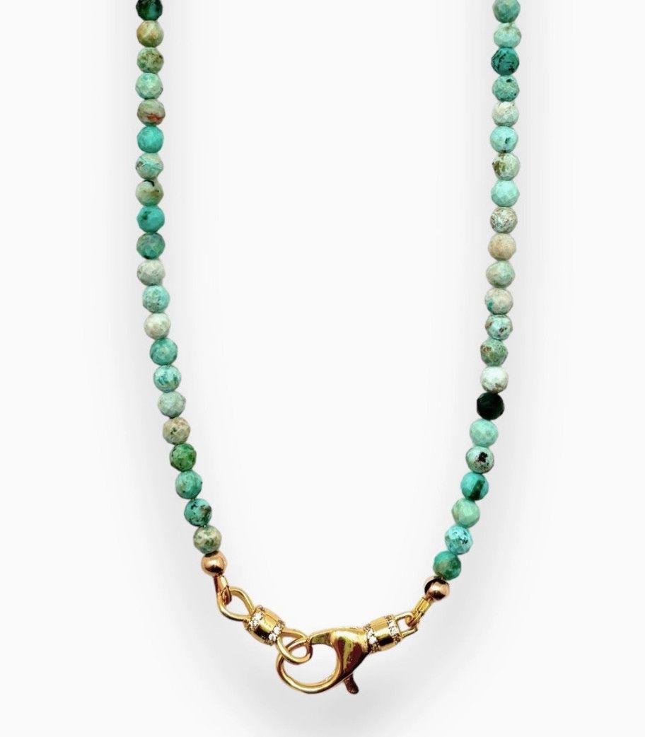 Peruvian Turquoise Beaded Necklace 16&quot;