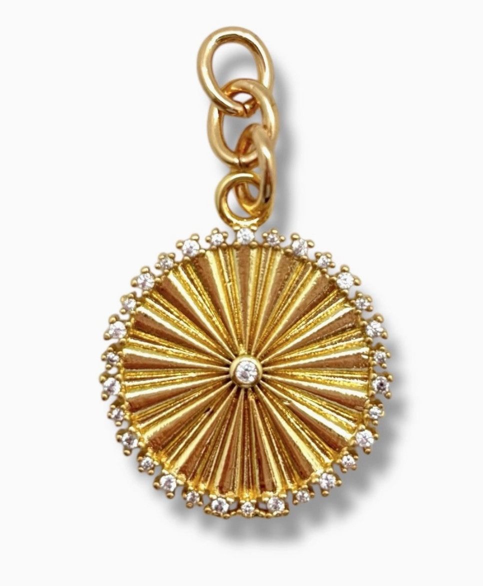 Sunburst Pave Coin Pendant