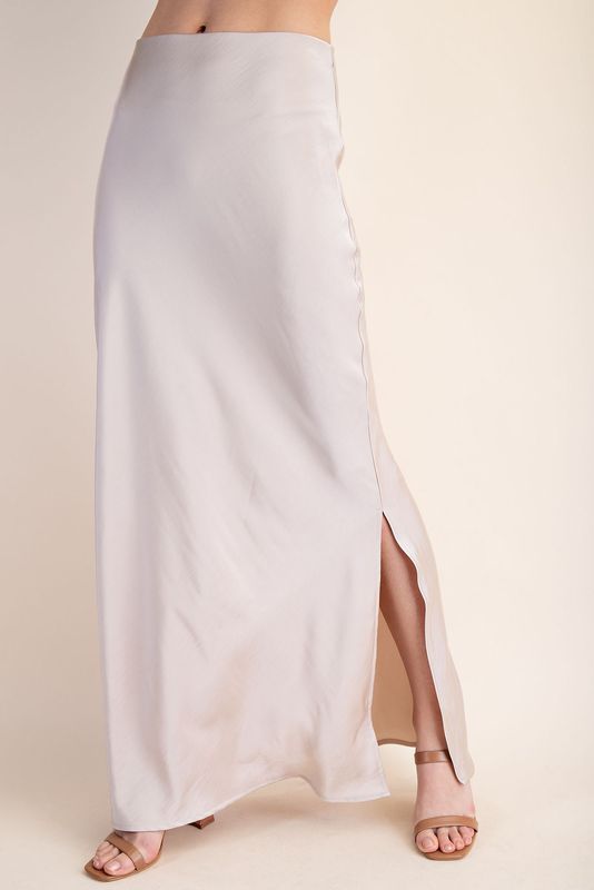 Side Slit Satin Maxi 