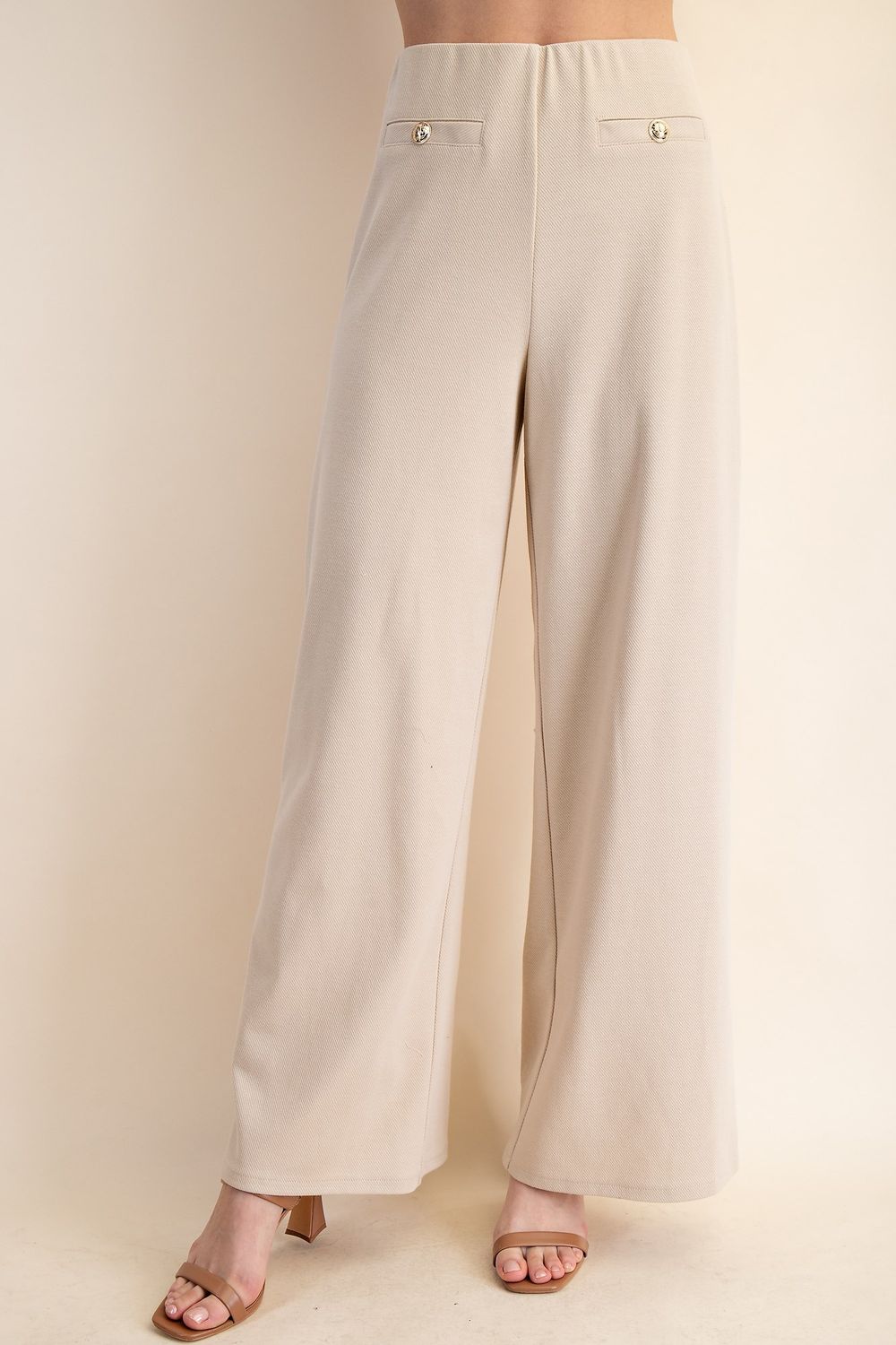 Beige Straight Leg Pant