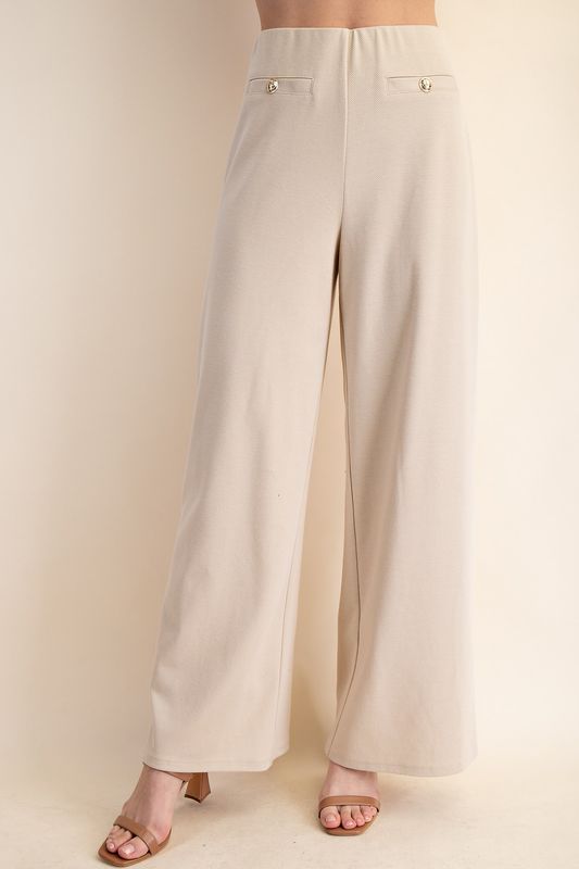 Beige Straight Leg Pant