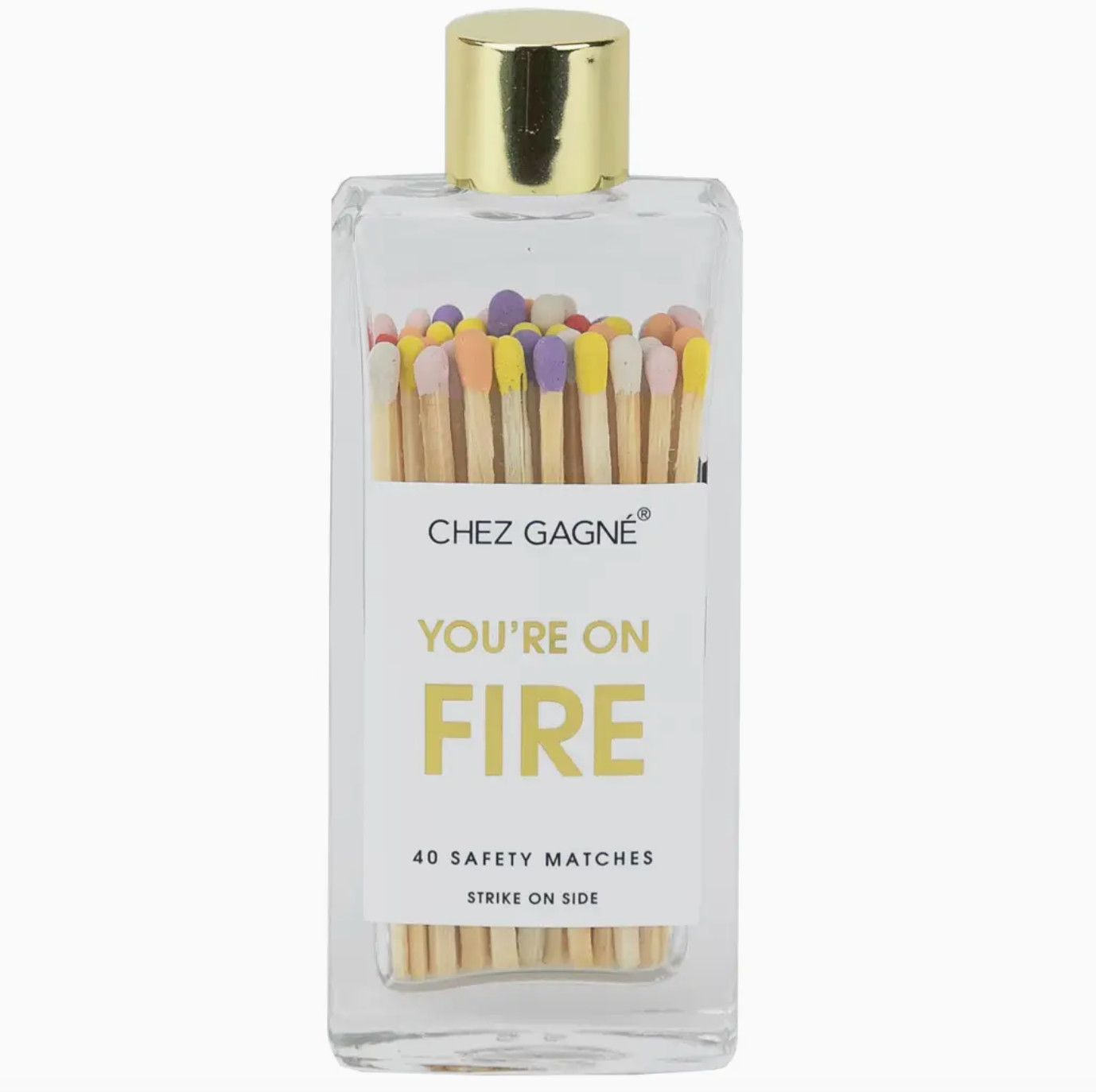 You&#39;re On Fire Glass Bottle Matches