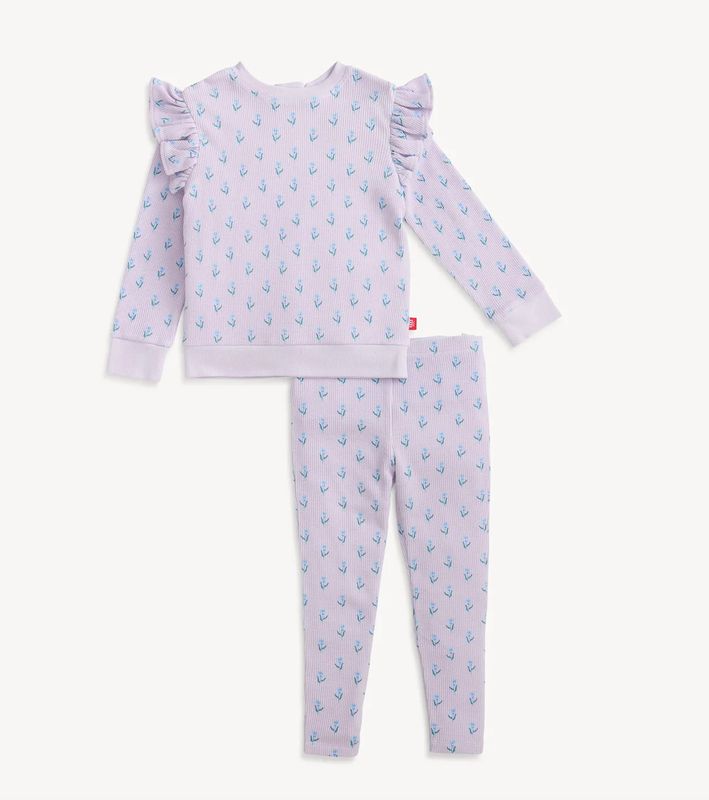 Lavender Floral Waffle Set
