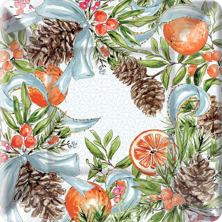 Pinecones &amp; Ribbons Dinner Plates