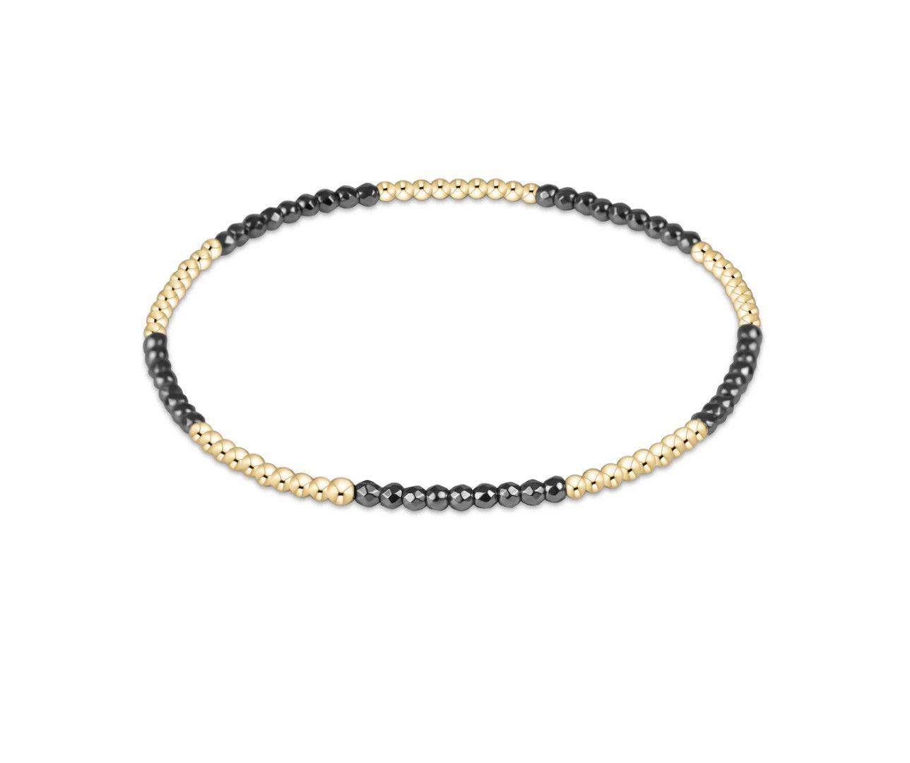 Silver Faceted Hematite Blissful 2mm Bead Bracelet