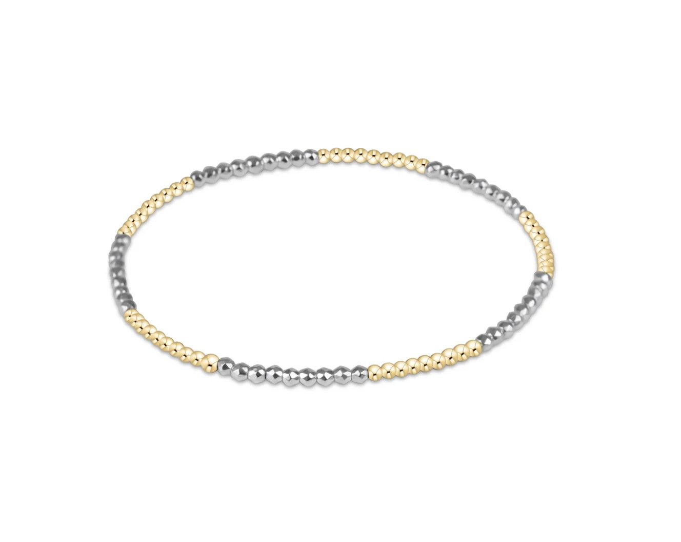 Bright Silver Faceted Hematite Blissful 2mm Bead Bracelet