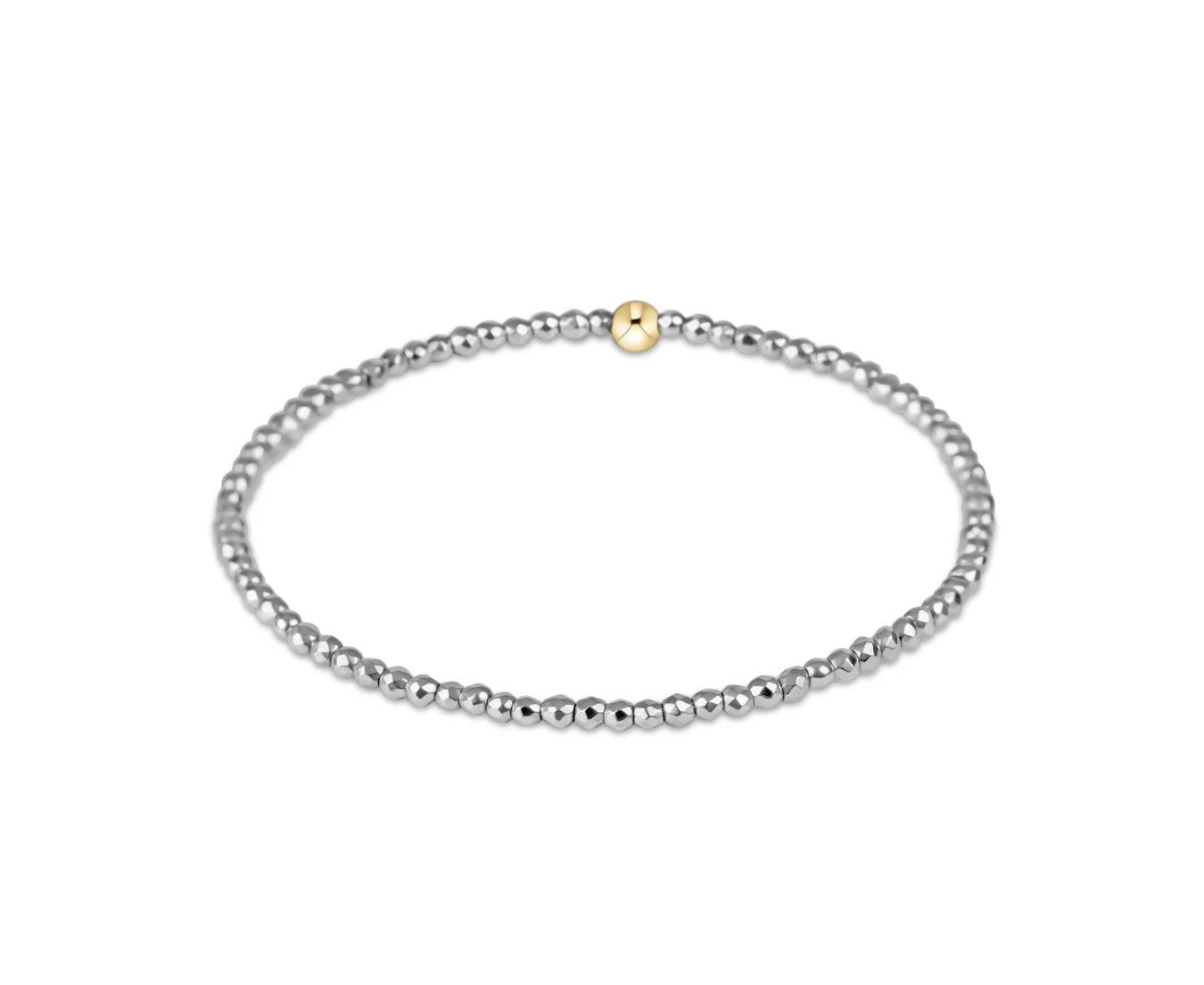 Silver Faceted Hematite 2mm Bead Bracelet