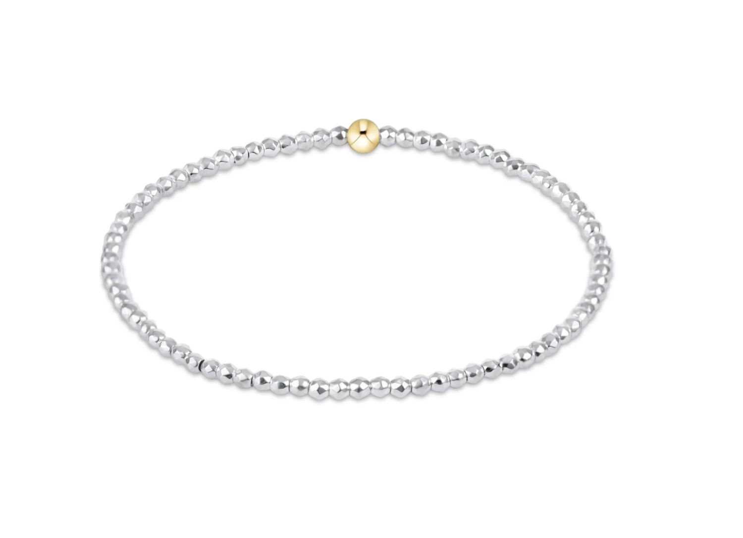 Bright Silver Faceted Hematite 2mm Bead Bracelet