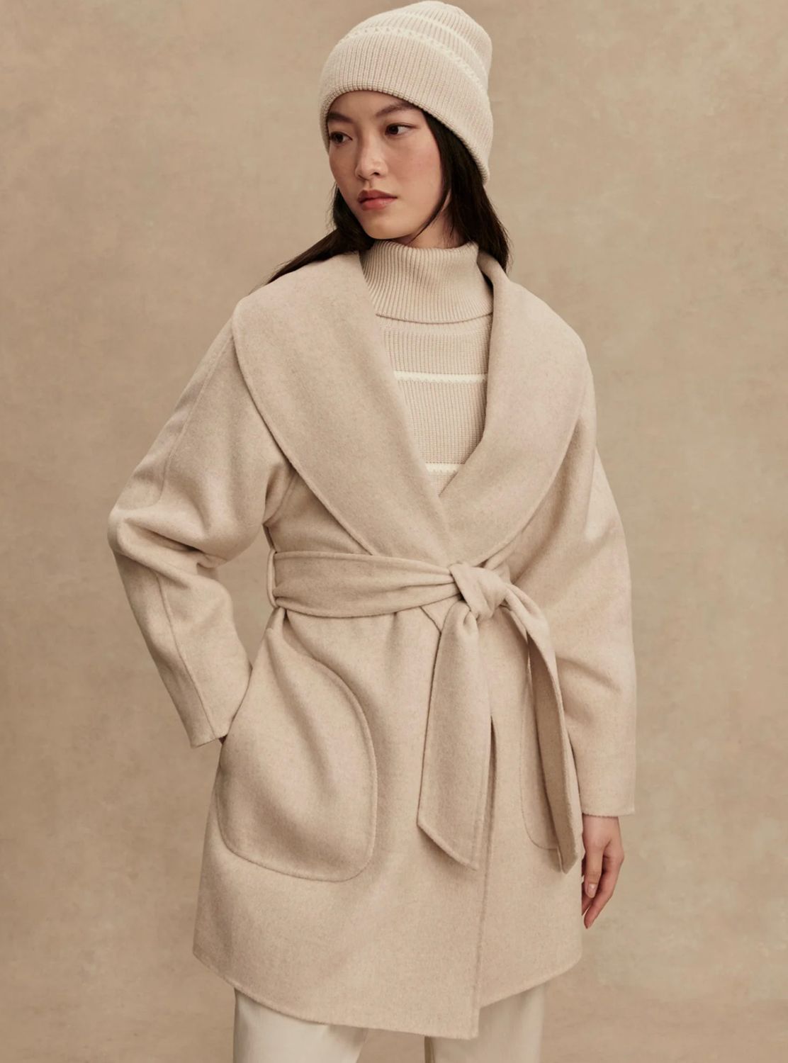 Edgemere Wrap Jacket-Pumice Stone Marl