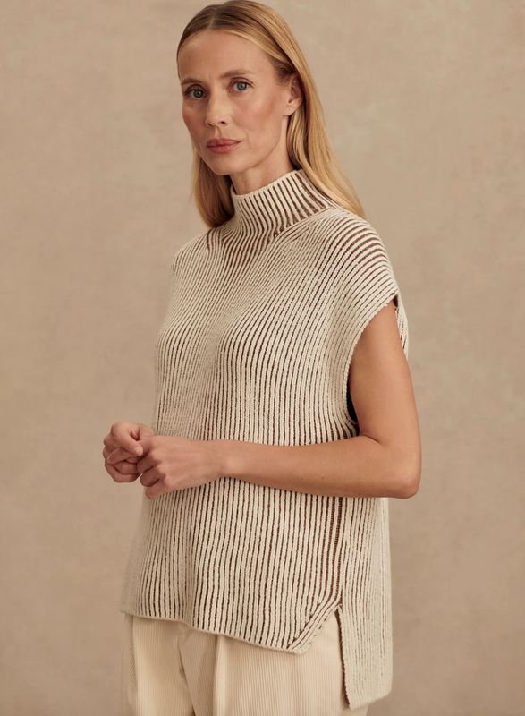 Lauren Plated Knit Tank-Cocoa Dust