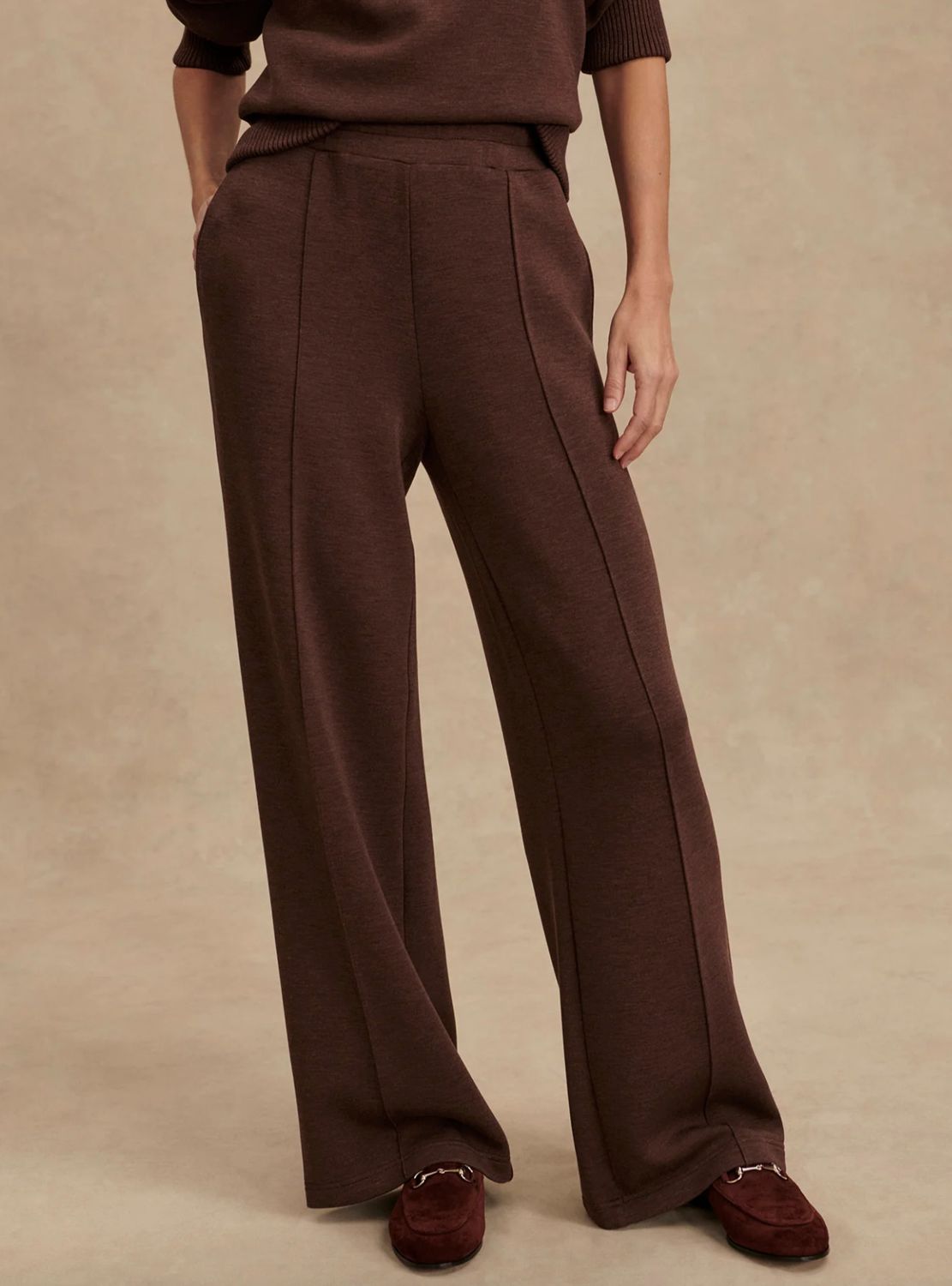 The Wide Leg Pant 28&quot; -Coffee Bean Marl