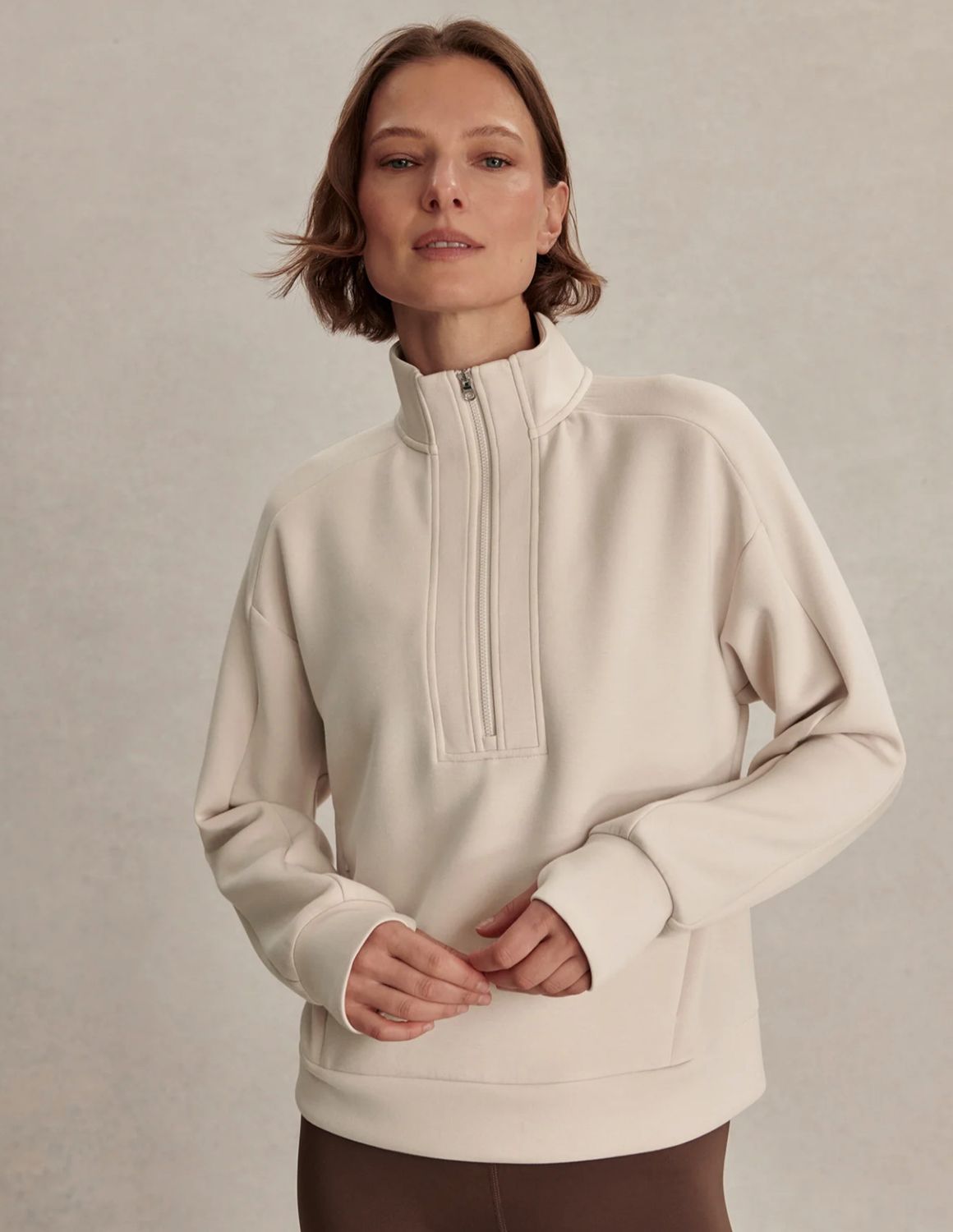 Marissa Half Zip Midlayer- Silver Grey