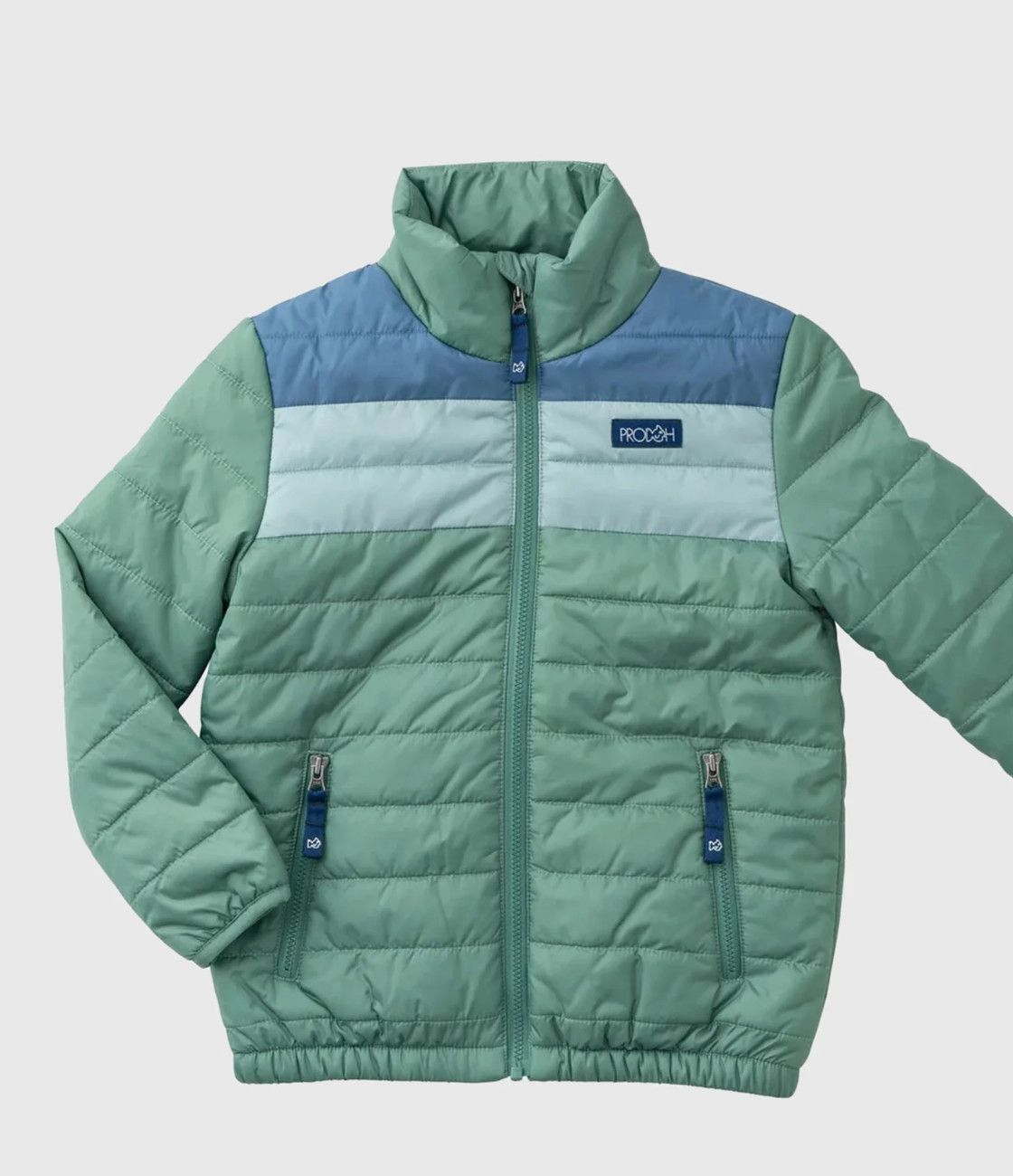 Frosty Spruce Color Block Puffer Jacket