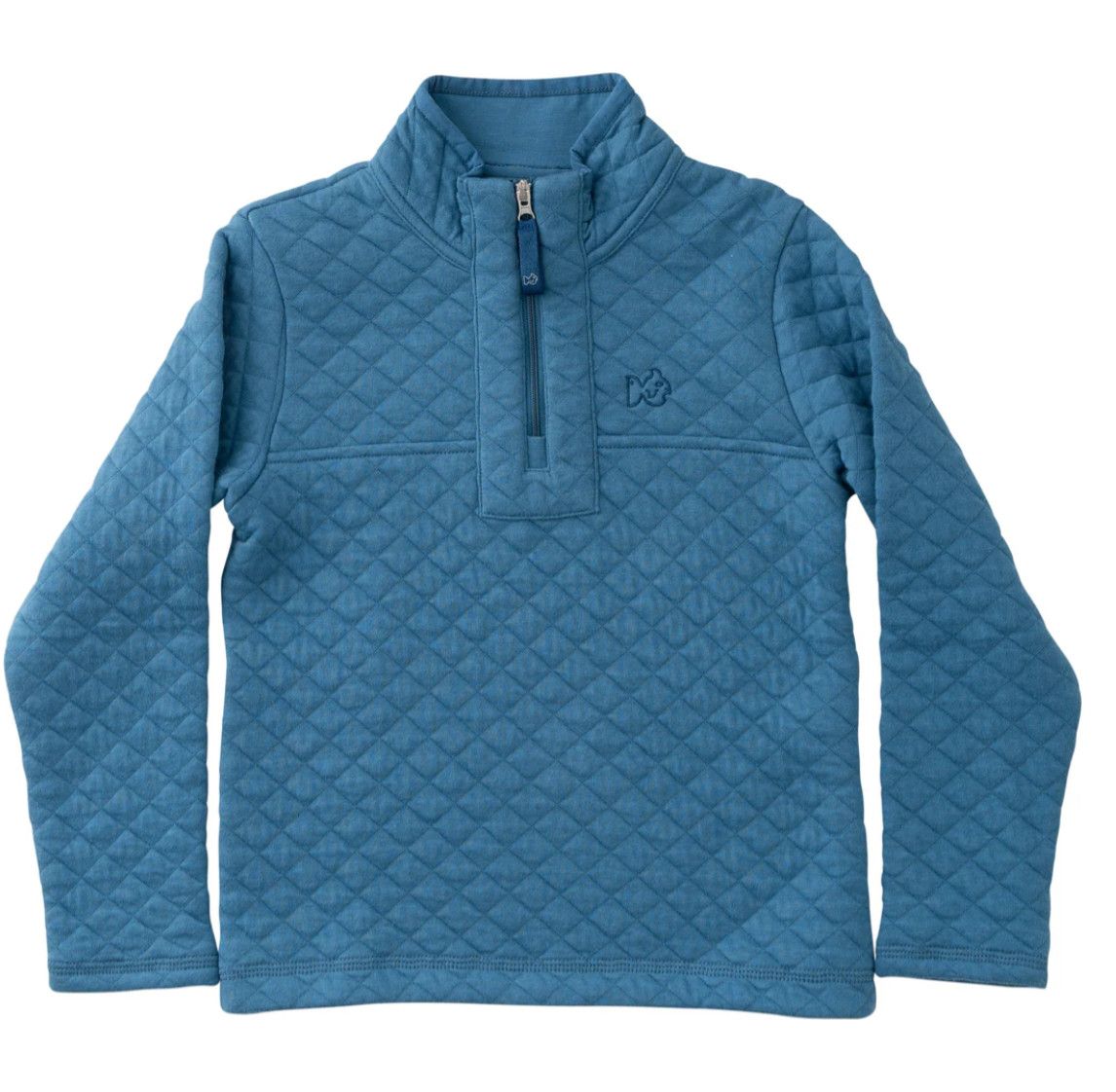 Copen Blue Quilted Zip Pullover