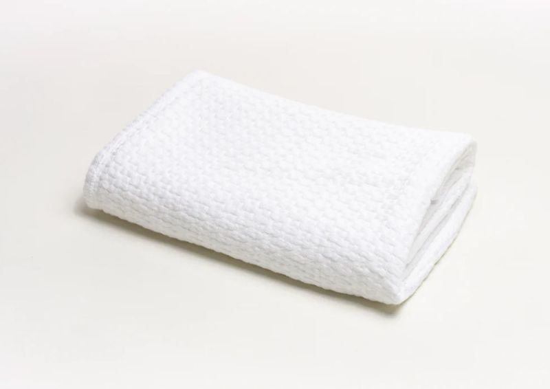 28x36 Stonewashed Basket Weave Blanket White