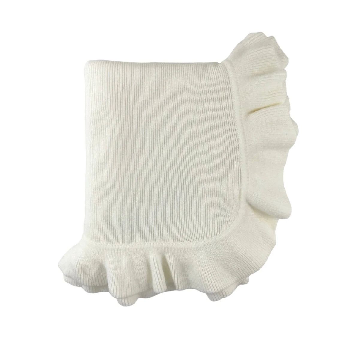 Cashmere Like Ruffle Blanket-Ivory