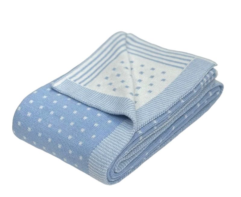 Pin Dot Blanket 28x36 Blue