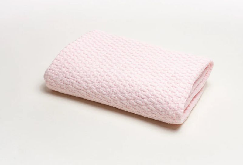 28x36 Stonewashed Basket Weave Blanket Pink